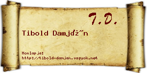 Tibold Damján névjegykártya